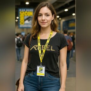 Star Wars Rebel Black Distressed Graphic Tee L Fangirl Comic-Con Costume Cosplay